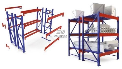 EQU-RACK-01/02: RACK DE CARGA LIGERA Y PESADA :: Equilibrio Modular - Amplio catalogo en muebles y mobiliario de oficina para todo Mexico.