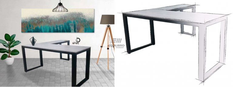 : STOL-L ESCRITORIO SEMI-EJECUTIVO :: Equilibrio Modular - Amplio catalogo en muebles y mobiliario de oficina para todo Mexico.